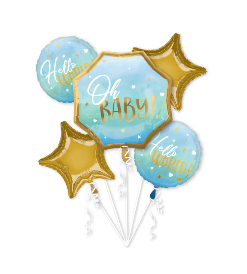 Anagram Baby Blue 5ct Balloon Bouquet